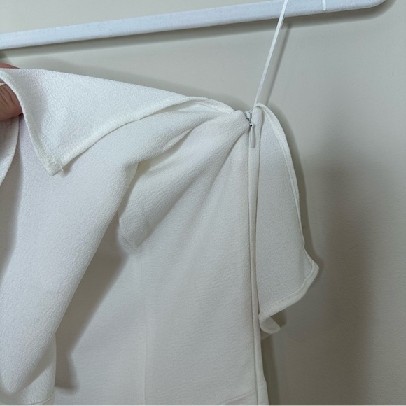 DRESS THE POPULATION Raquel One Shoulder Ruffle White Midi Dress XS - Picture 8 of 8